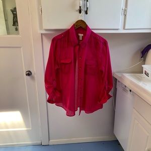Chico’s magenta long-sleeve blouse